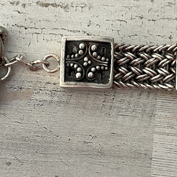 Vintage Lois Hill Woven Silver Station Bracelet. - Picture 5 of 10